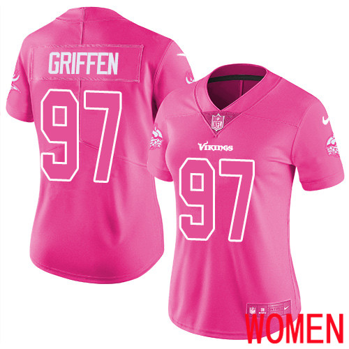 Minnesota Vikings #97 Limited Everson Griffen Pink Nike NFL Women Jersey Rush Fashion->youth nfl jersey->Youth Jersey
